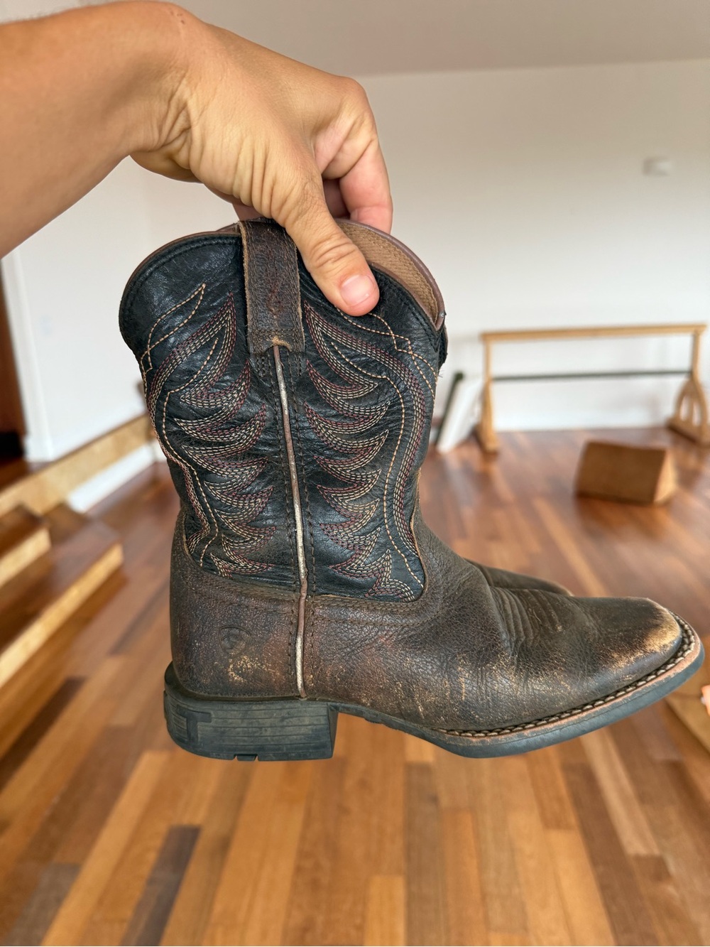 Ariat Brown and Black Leather Western Work Boot